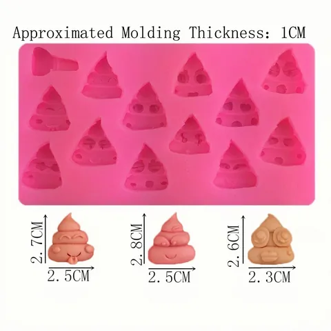 Poo Emoji Silikonform Kackhaufen Form Fondant Schokolade Süßigkeiten Kuchen Dekorationswerkzeug Rosa Flexibel DIY Backform
