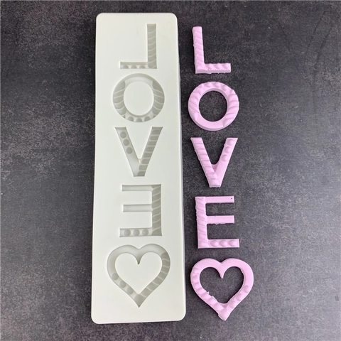 LOVE Buchstabe Herz Silikonform Für Tortendekoration Fondant Schokolade Handgemachte Backen DIY Handwerk Form Valentinstag Zubehör