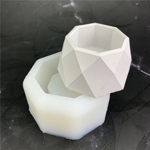 Stampo in Silicone Geometrico Ottagonale Per Fai da Te Vaso da Fiori Succulente Torta Fondente Strumento da Forno Artigianato in Resina Fatto a Mano