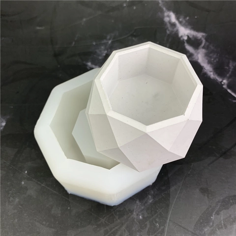 Stampo in Silicone Geometrico Ottagonale Per Fai da Te Vaso da Fiori Succulente Torta Fondente Strumento da Forno Artigianato in Resina Fatto a Mano
