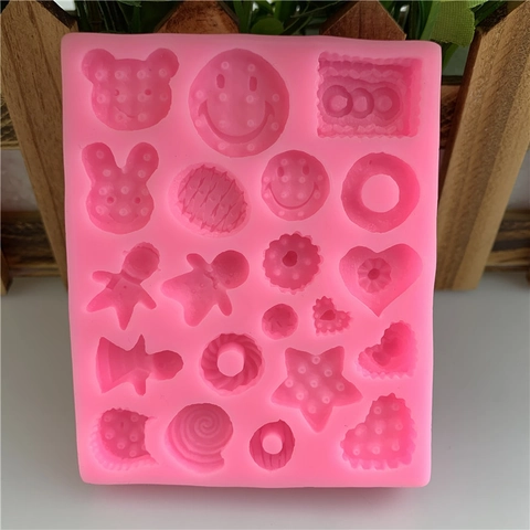 Molde de Silicona Rosa Formas Oso Conejo Corazón Estrella para Jabón Artesanal Bricolaje Yeso Chocolate Herramienta de Repostería