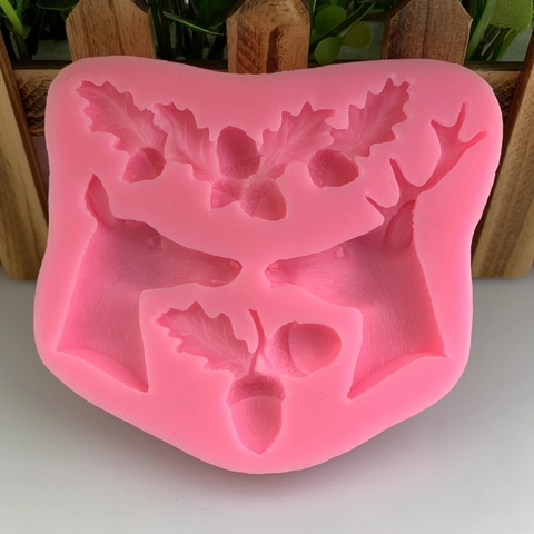 Weihnachten Elch Tannenzapfen Silikonform Für Fondant Schokolade Kuchen Rentier Blatt Form DIY Backwerkzeug Küchenzubehör