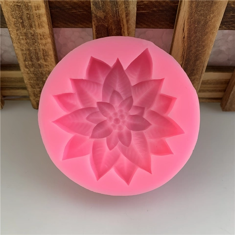 Poinsettia Holly Leaf Silicone Mold 3D Flower Pattern For DIY Fondant Chocolate Cake Decorating Soap Candle Resin Pink
