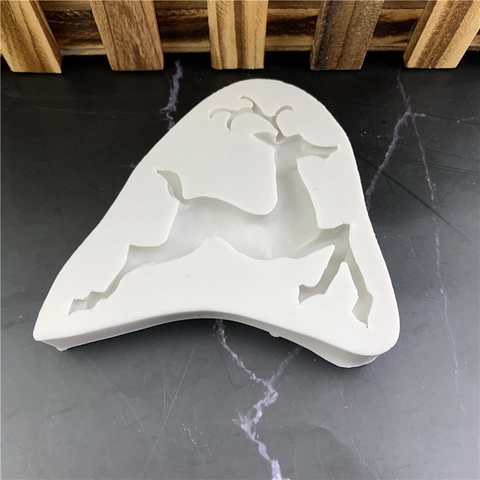 Stampo in Silicone a Forma di Renna di Natale per Fondente Cioccolato DIY Artigianato in Resina Strumento da Forno 3D Decorazione Torte