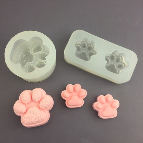 Molde de Silicona Pata de Gato Lindo DIY Repostería Chocolate Pastel Yeso Jabón Flexible Resistente al Calor
