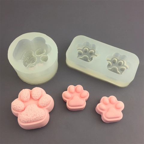 Molde de Silicona Pata de Gato Lindo DIY Repostería Chocolate Pastel Yeso Jabón Flexible Resistente al Calor