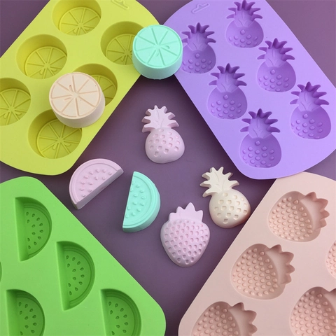 Fruitvormige Siliconen Ijsblokjesvorm Aardbei Watermeloen Citroen Ananas DIY Chocolade Snoep Bakgereedschap Cakevorm