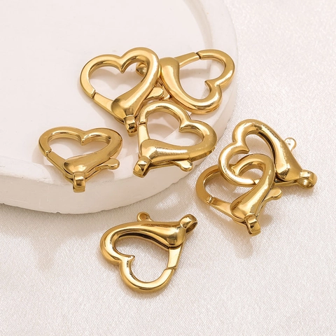 Chiusura a Moschettone in Acciaio Inossidabile a Forma di Cuore Anello a Molla per Creazione Gioielli Fai da Te Portachiavi