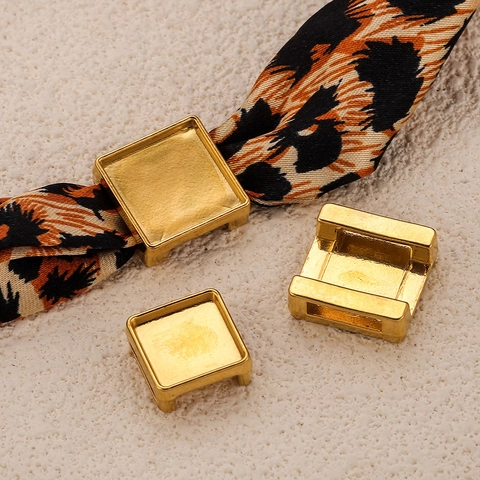 Stainless Steel Slider Connectors Square Round Rhombus Geometric Charms For Leather Cord Bracelet Jewelry Making Findings