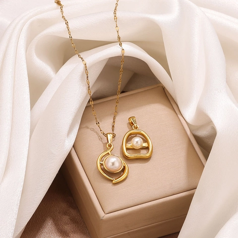 Edelstahl Künstliche Perle Inlay Anhänger Charme Sonne Wassertropfen Augenform Gold Geometrisch Für DIY Schmuckherstellung Zubehör