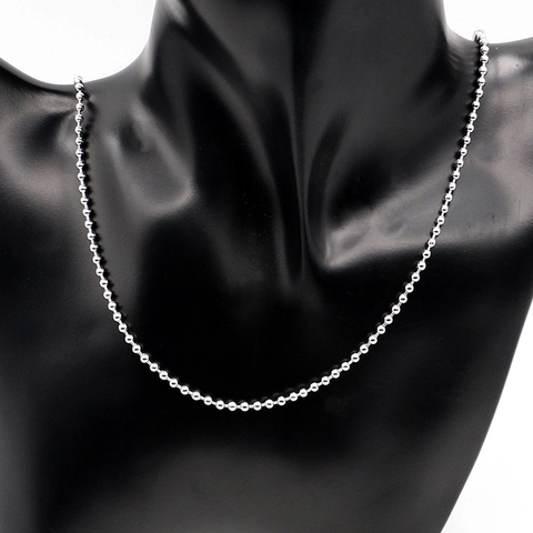 Stainless Steel Ball Chain Necklace DIY Jewelry Findings Men Women Silver Tone Round Bead Chain Link Accessory 45-60cm