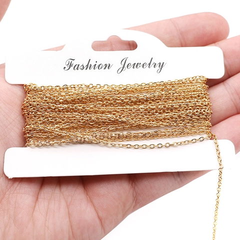 Minimalistische Roestvrij Staal Afgeplat O-Ketting DIY Sieraden Benodigdheden Zilver Goud Kruis Ketting Voor Kettingen