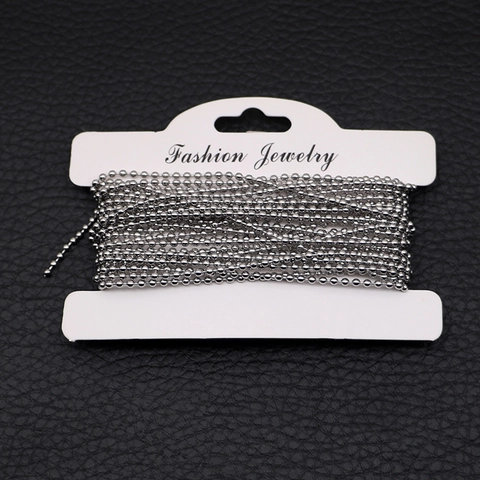 Roestvrijstalen Ball Chain Zilveren Kralen Ketting Voor DIY Sieraden Maken Kettingen Hondentags Gordijn Accessoires