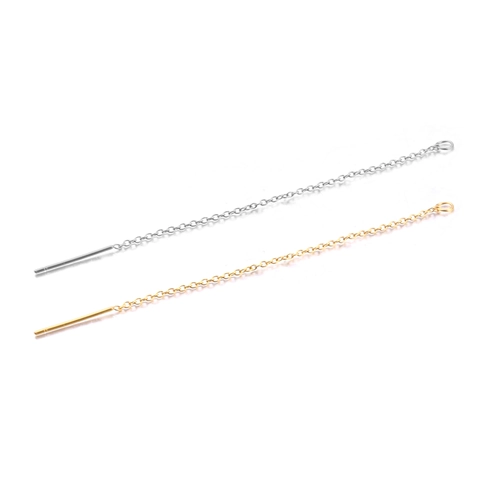 Minimalist Stainless Steel Threader Earrings For Women Long O-Chain Gold Silver Plated Jewelry Making DIY Findings Earrings