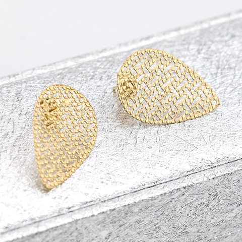 Acier Inoxydable 304 Goutte d'Eau Ajouré Apprêts de Boucles d'Oreilles Minimaliste Géométrique Électroplaqué Base de Boucle d'Oreille Bijoux