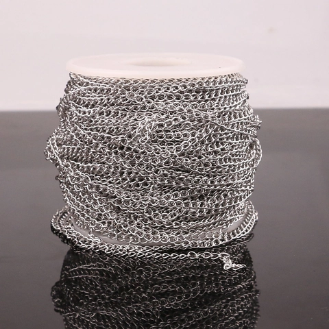 Stainless Steel DIY Extension Chain Link For Jewelry Making Necklace Bracelet Accessory Steel Gold Rose Gold Plated Tail Chain