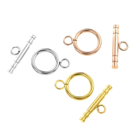 Fermoir T en Acier Inoxydable Boucle OT Fournitures de Bijouterie Connecteurs pour Collier Bracelet Fabrication de Bijoux DIY