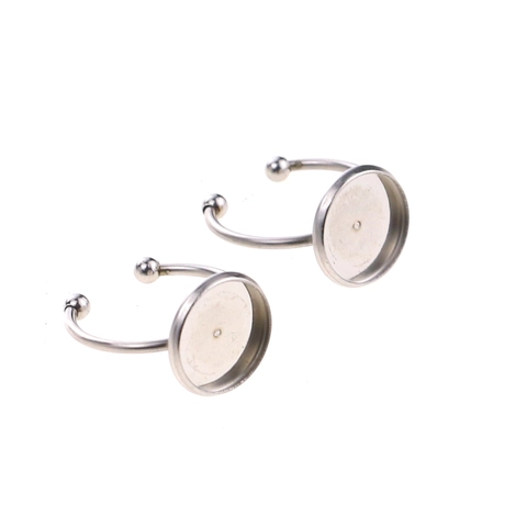 Base de Bague DIY en Acier Inoxydable Plateau Rond Réglable pour Bijoux en Verre Résine Accessoires Artisanaux