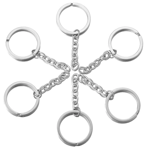 Anello Portachiavi in Acciaio Inossidabile Con Catena Anello Portachiavi in Metallo Resistente Per Gioielli Fai da Te Accessori Organizer Chiavi