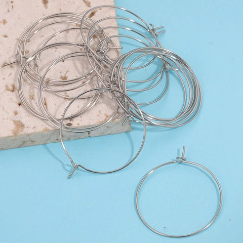 Μινιμαλιστικά Εξαρτήματα Σκουλαρικιών DIY από Ανοξείδωτο Ατσάλι Κυκλικά Διακοσμητικά Ποτηριών Κρασιού Χρυσό Ατσάλι