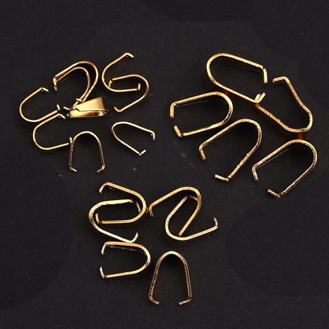 Stainless Steel Pendant Bails Gold Steel Color Necklace Clasp Connectors DIY Jewelry Making Findings Accessories For Women Men