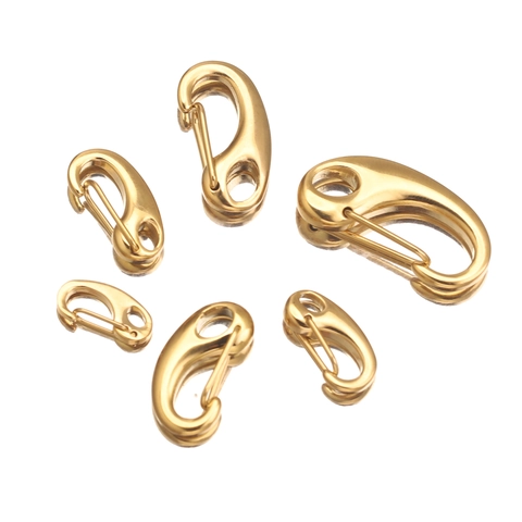 Polished Stainless Steel Lobster Clasp D-Buckle Carabiner DIY Jewelry Connectors For Necklace Bracelet Keychain Findings Women Men