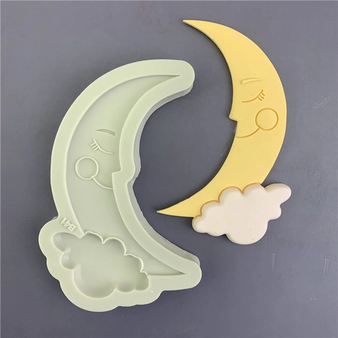 Mond Wolke Lächelndes Gesicht Silikonform Kuchen Dekoration Werkzeug Für Schokolade Fondant Gips DIY Handwerk Backform