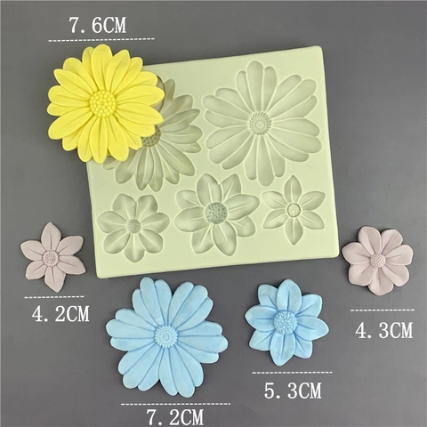Multi Hohlraum Gänseblümchen Silikonform Sonnenblume Fondant Kuchendekoration Schokolade Seife Handwerk Backwerkzeug Zubehör
