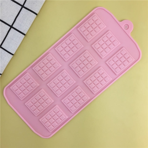 Pink 12-Grid Silicone Waffle Mold For Chocolate Biscuit Candy Fondue Cake Decoration DIY Baking Tools Home Kitchen