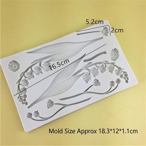 Bosstijl Lelietje-van-dalen Tak Bloem Siliconen Vorm Voor Chocolade Fondant Hars Gips Klei DIY Cake Decorating Tool