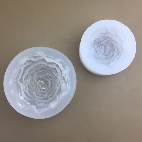 Molde de Silicona de Flor de Peonía para Pastel Mousse Chocolate Jabón Vela Yeso DIY Forma de Peonía Herramienta para Hornear