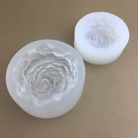 Molde de Silicona de Flor de Peonía para Pastel Mousse Chocolate Jabón Vela Yeso DIY Forma de Peonía Herramienta para Hornear
