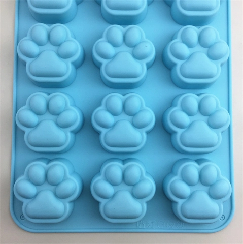 Kattenpoot Siliconen Vorm Voor Chocolade Mousse Taart Gelei Pudding Bakken Gips Hars DIY Ambachten Blauw Keuken Tool