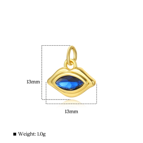 Copper 18K Gold Plated Zirconia Lips Shaped Pendant For DIY Jewelry Making Necklace Bracelet Earrings Accessory For Women