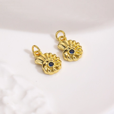 Ciondolo a Forma di Conchiglia in Rame e Zirconia per Accessori Fai da Te Forma a Spirale di Nautilo Gioielli Galvanizzati