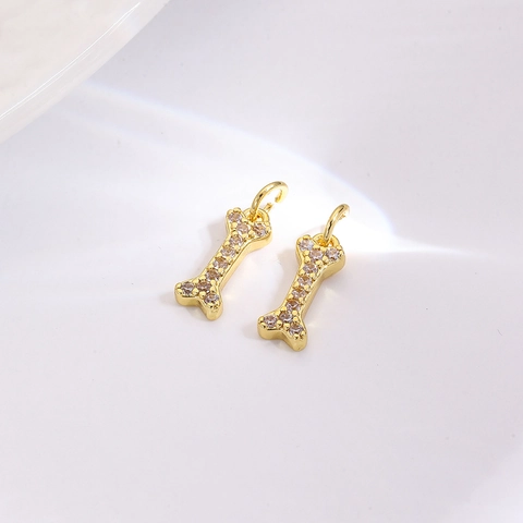 Copper Zirconia Angel Wing Heart Key Bone Ice Cream DIY Charms For Jewelry Making Bracelet Necklace Pendants Accessory