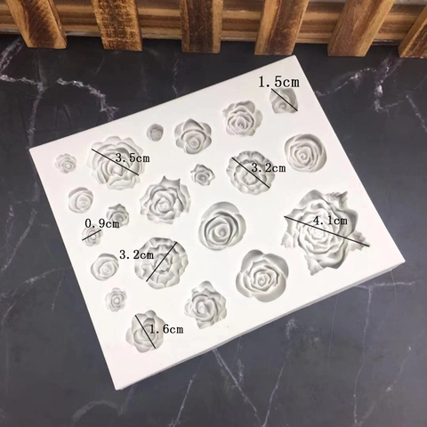 Rose Blume Silikonform DIY Schokolade Fondant Tortendekoration Mehrere Kavitäten Rose Backform Für Seifenherstellung Kunsthandwerk