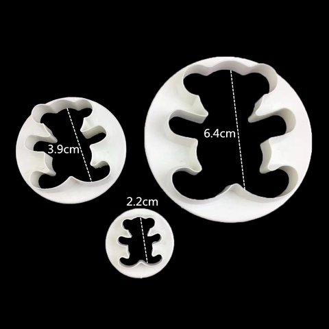 Cortadores de Galletas de Plástico con Forma de Oso Molde de Fondant Oso Cortador de Sándwich para Cocina DIY