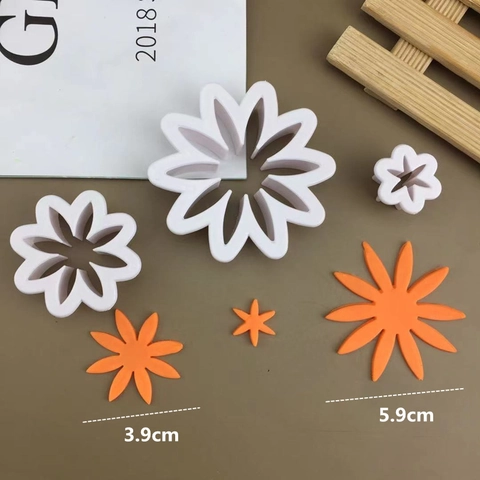 Gänseblümchen Blume Fondant Prägung Kunststoff Ausstecher DIY Kuchen Dekorieren Werkzeuge Weiß Blütenblatt Sugarcraft Formen