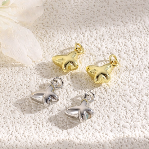 Ciondoli Farfalla In Rame Placcati Oro 18K Accessori Per Gioielli Fai Da Te Charms Solid Forma Animale Per Bracciale Collana
