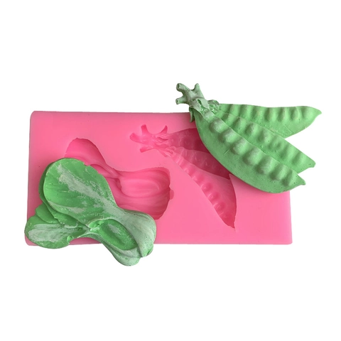 Molde de Silicona con Forma de Vegetal para Decoración de Pasteles de Fondant Chocolate Artesanía de Arcilla Guisante Repollo