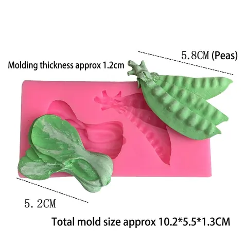 Molde de Silicona con Forma de Vegetal para Decoración de Pasteles de Fondant Chocolate Artesanía de Arcilla Guisante Repollo