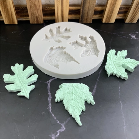 Blattform Silikonform Für Fondant Schokolade Backen Dekoration Werkzeug DIY Gips Harzguss Handwerk Form Weiß Rund