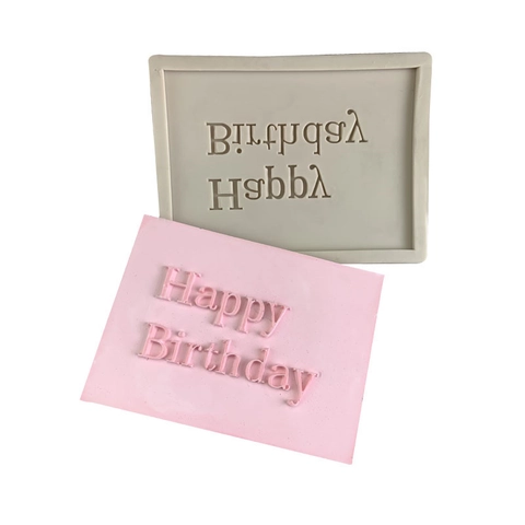 Happy Birthday Letter Silicone Mold DIY Cake Decorating Fondant Chocolate Plaque Resin Clay Mould Baking Tool For Party