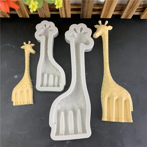 Stampo in Silicone a Forma di Giraffa per Decorazione Torte Cioccolato Fondente Strumento Fai da Te Gesso Argilla Bianco