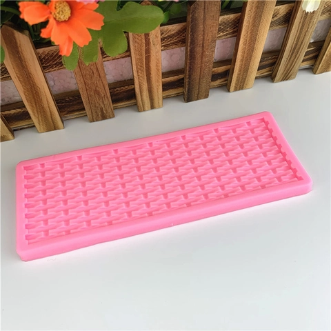 Basketweave Silicone Mold For Cake Decoration DIY Woven Pattern Fondant Baking Tool Pink Chocolate Candy Craft Accessory