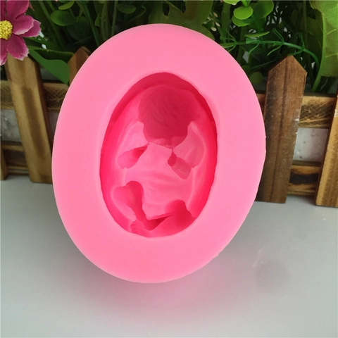 Stampo in Silicone 3D Neonato in Guscio d'Uovo per Decorazione Torte DIY Fondant Cioccolato Sapone Gesso Stampo Rosa