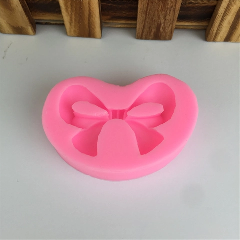 Molde de Silicona Lazo DIY Repostería Fondant Molde de Chocolate Decoración de Pasteles Jabón Artesanal Arcilla Rosa