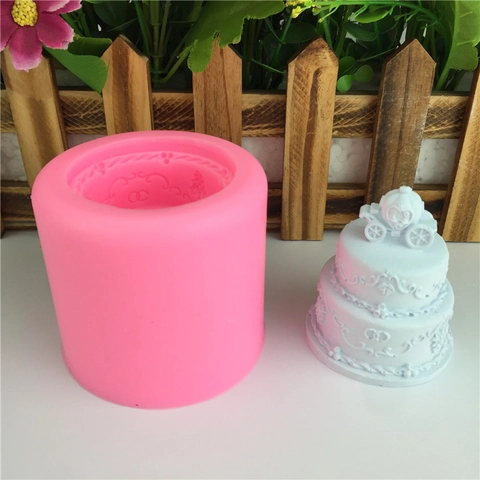 Stampo in Silicone a Forma di Carrozza di Zucca e Castello per Decorazione Torte Nuziali Fondente Cioccolato Fai-da-te