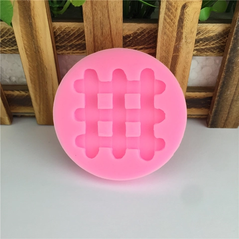 Runde Silikonform Zaunmuster DIY Backen Fondant Schokolade Kuchen Dekoration Werkzeug Flexible Gitter Gumpaste Form Rosa